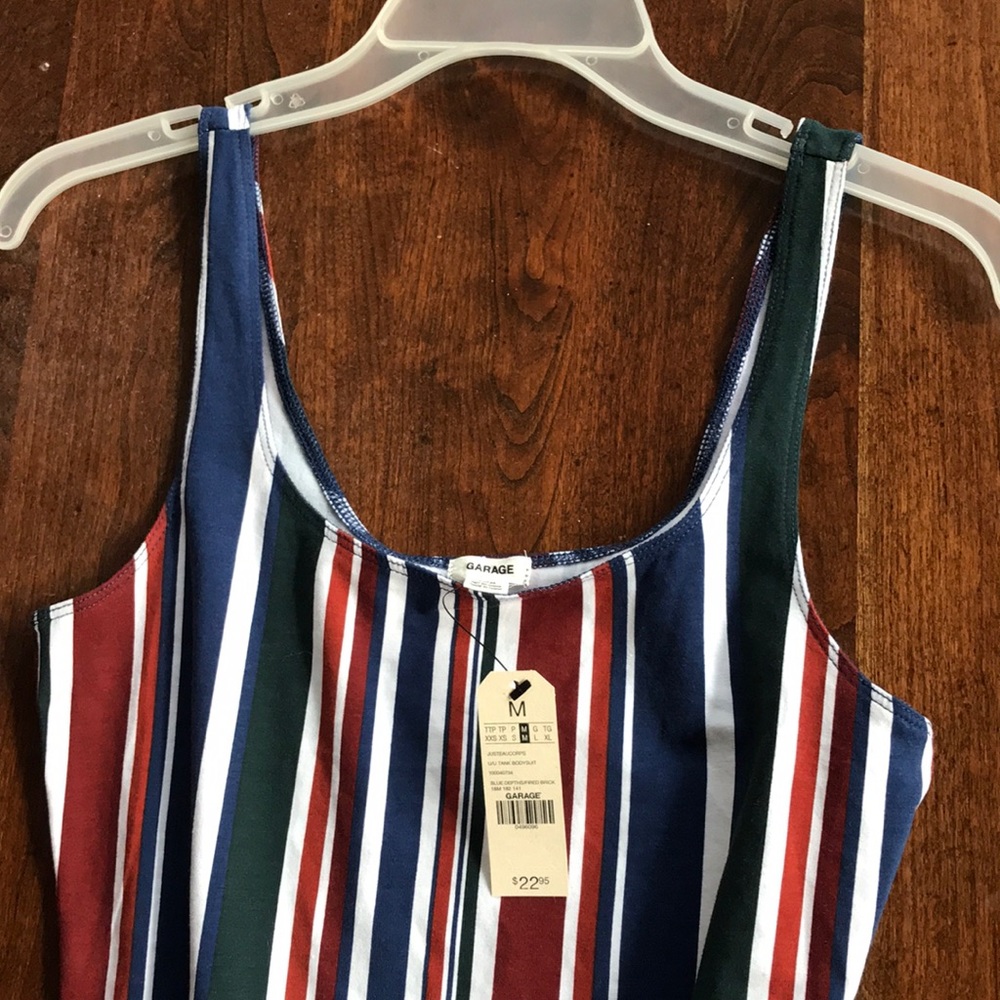 Striped M bodysuit